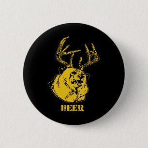 Grappige Beer Plus Hert Staat Gelijk Aan Bier Hert Ronde Button 5,7 Cm