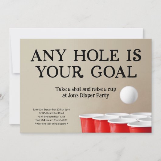 Grappige Beer Pong Luier Feestje Kaart (Voorkant)