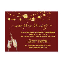 Grappige Beer Wedding Uitstel Aankondiging Post