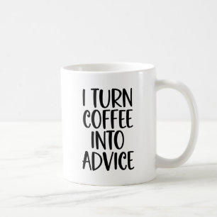 Grappige begeleider ik zet koffie om in advies koffiemok