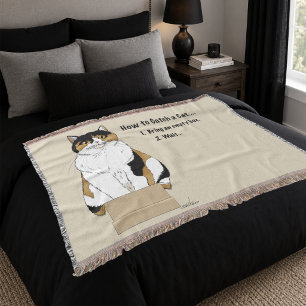 Grappige Beige Schotse Kat Doos Humor Gevangen Deken
