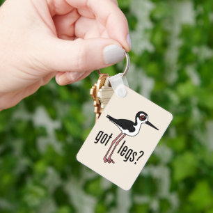 Grappige benen? Zwarte nek Stilt Birdorable Sleutelhanger