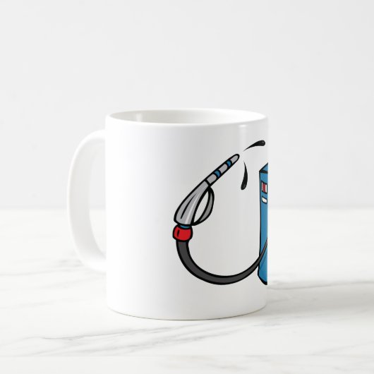 Grappige benzinestation koffiemok (Voorkant links)