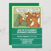 Grappige Beren buiten het verjaardagsfeest van de Kaart (Voorkant / Achterkant)