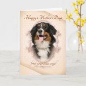Grappige Berner Mt. Hond Moederdag Kaart (Gele Bloem)