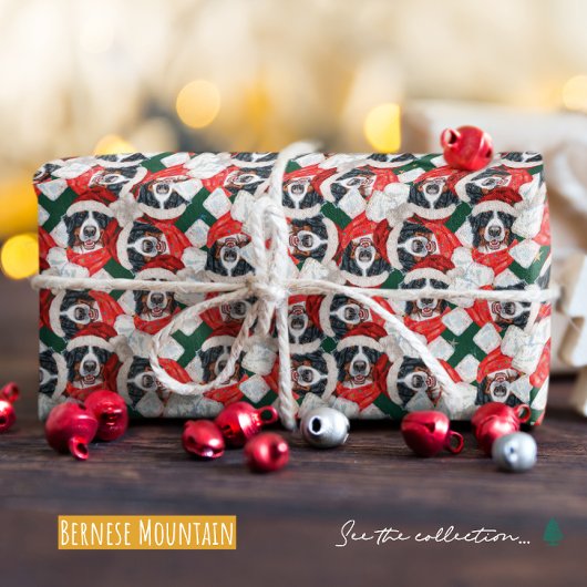 Grappige Berner Sennenhond Kerstmis Cadeaupapier