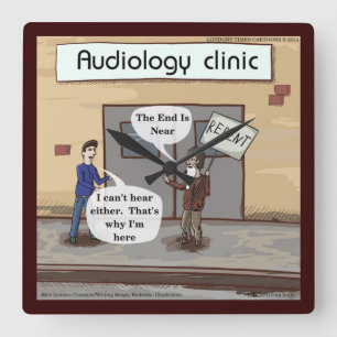 Grappige Berouw Voor Audiologie Wandklok Vierkante Klok