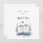 Grappige Best-Tea Pun Humor Vriend Gelukkige Verja Feestdagenkaart (Voorkant / Achterkant)