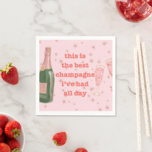 Grappige beste champagne fles sterren papier serve servet