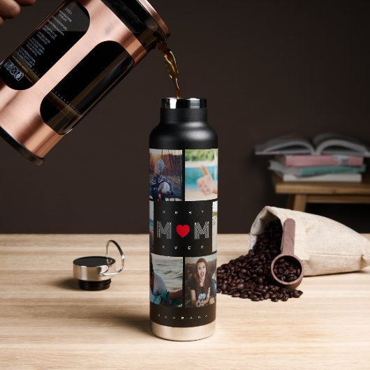 Grappige Beste Mam Ooit 8 Fotocollage Waterfles (Koffie)