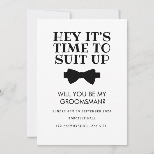 Grappige beste man-aanzoekkaart, groomsman-aanzoek kaart (Voorkant)