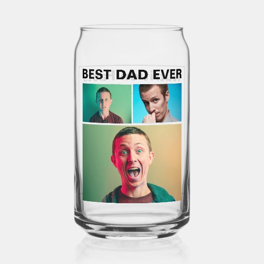 Grappige beste papa ooit foto | Voedingsfeiten Blikvorm Glas (Voorkant)