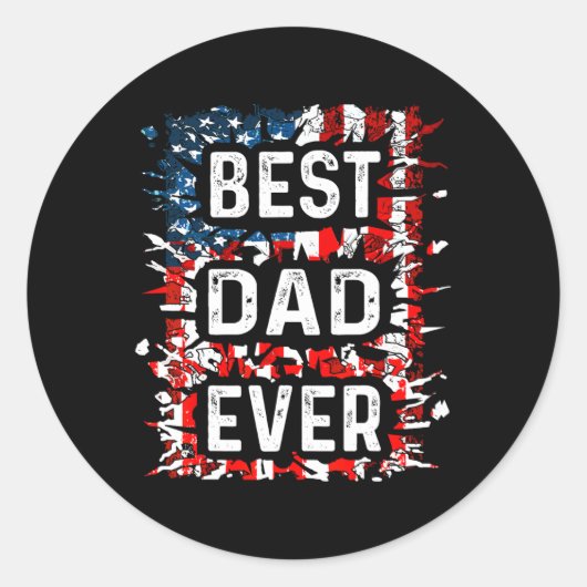 Grappige beste vader ooit vaders dag papa us ameri ronde sticker (Voorkant)