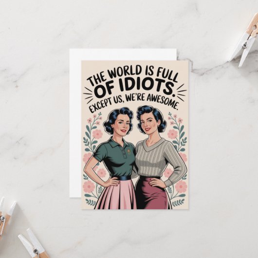 Grappige Beste Vriend Zorgzaam Humor Vrouwen Verja Kaart (Voorkant / Achterkant in situ)