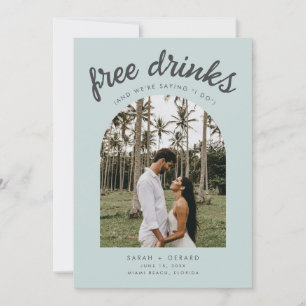 Grappige bestemming bruiloft foto Sla de datum op Save The Date