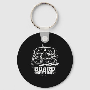 Grappige bestuursvergadering snowboard ski lift sk sleutelhanger