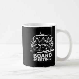 Grappige bestuursvergadering Snowboard Skilift Ski Koffiemok