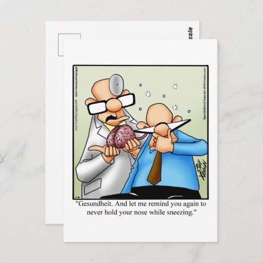 Grappige beterschap humor ansichtkaart briefkaart (Voorkant / Achterkant)