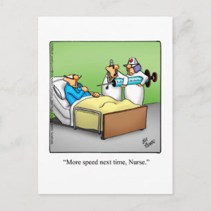Grappige beterschap humor ansichtkaart briefkaart