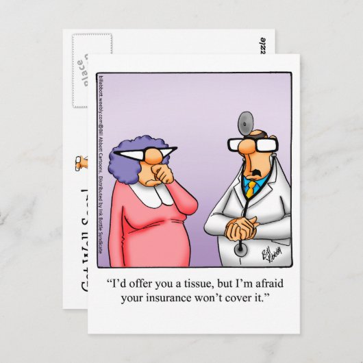 Grappige beterschap wenskaart briefkaart (Voorkant / Achterkant)