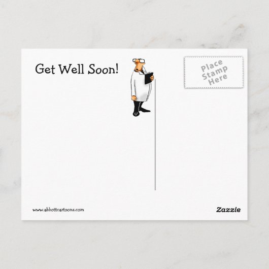 Grappige beterschap wenskaart briefkaart (Achterkant)