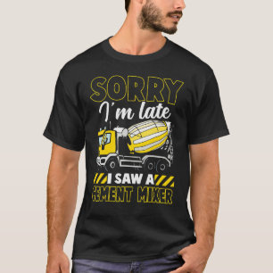 Grappige Betonmixer Truck Cement Bouw Werk T-shirt