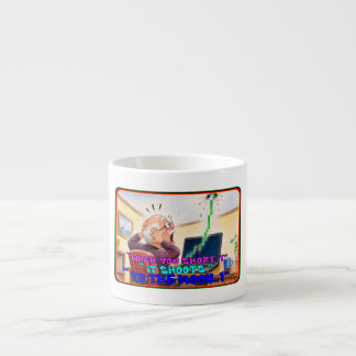 Grappige beurs handelaar short squeeze paniek teke espresso kop