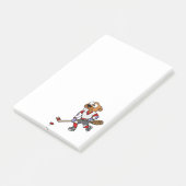 Grappige bever speelt ijshockey Cartoon Post-it® Notes (Schuin)