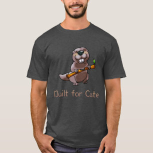 Grappige bevercartoon – Gebouwd voor Schattig T-shirt