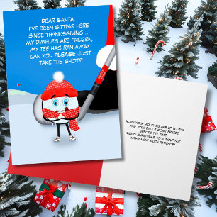 Grappige Bevriezende Golfbal Kerstmis Kaart