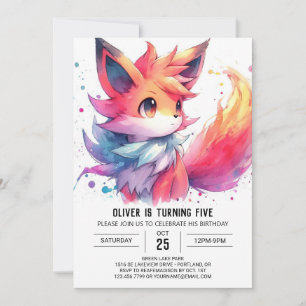 Grappige bewerkbare Fox Birthday Kaart