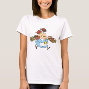 Grappige Bezige Waitress Overwerkte Ober T-shirt