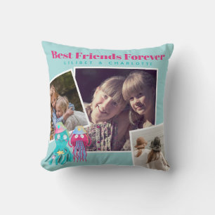 Grappige BFF FOTOCOLLAGE Cadeau kwal octopus Kussen