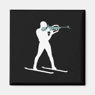 Grappige Biathlon Biatleet Schieten Skiën Doel SP Magneet