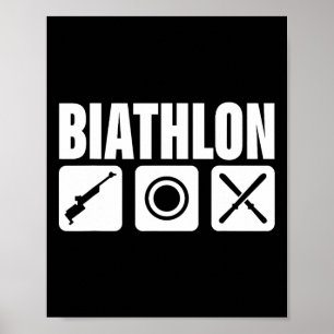 Grappige Biathlon Biatleet Target Sport Schieten S Poster