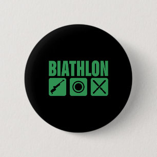 Grappige Biathlon Biatleet Target Sport Schieten S Ronde Button 5,7 Cm