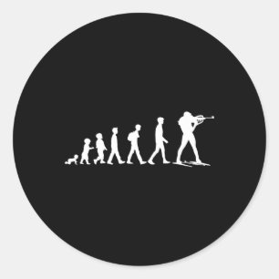 Grappige Biathlon Winter Ski Fun Lovers 7 Ronde Sticker