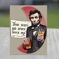 Grappige bier drinkende Abraham Lincoln barbecuefe