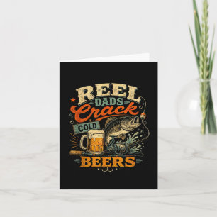 Grappige bier drinkende visser vader retro vintage kaart