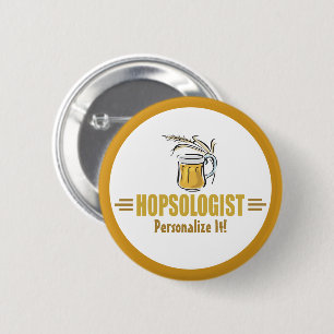 Grappige Bierdrinker Brouwende Bar Hopsoloog Ronde Button 5,7 Cm