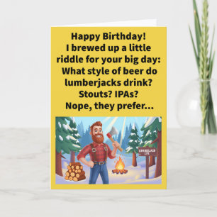 Grappige biergrap Houthakkers Lager Gefeliciteerd Kaart