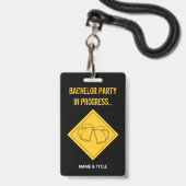 Grappige Bierliefhebbers Bachelorfeest Bruiloft Badge (Voorzijde met lanyard)