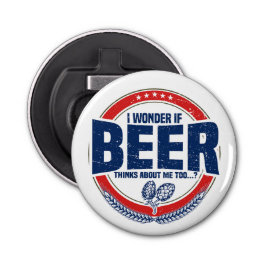 Grappige bierliefhebbers button flesopener