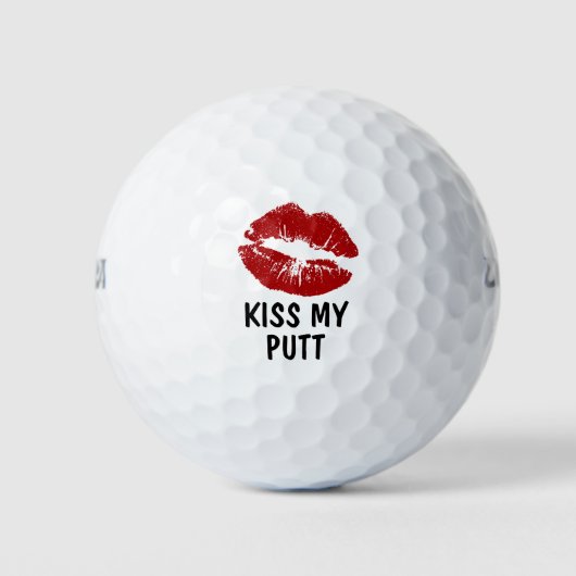 Grappige Big Kiss Novelty golfballen (Voorkant)