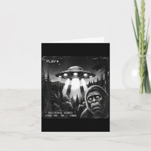 Grappige bigfoot alien ufo vintage bewijs foto kaart