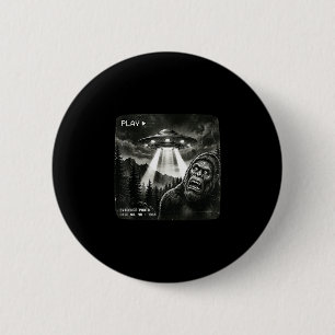 Grappige bigfoot alien ufo vintage bewijs foto ronde button 5,7 cm