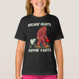 Grappige Bigfoot Breakin Hearts Rippin Farts T-shirt