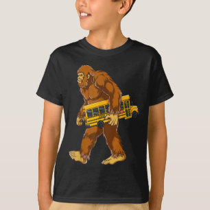 Grappige Bigfoot Buschauffeur Sasquatch Schoolbus T-shirt
