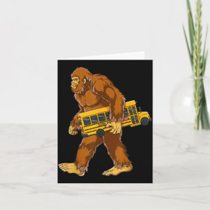 Grappige Bigfoot-buschauffeur Sasquatch Schoolbusl Kaart