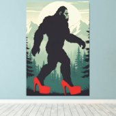 Grappige Bigfoot Canvas Afdruk (Insitu (Houten vloer))